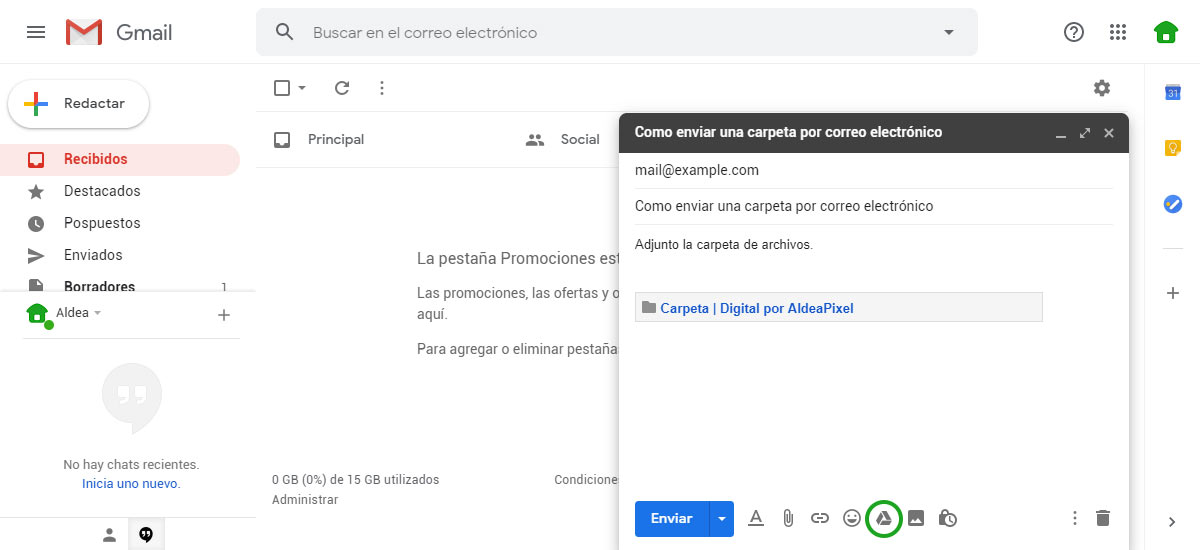Adjuntar en Gmail
